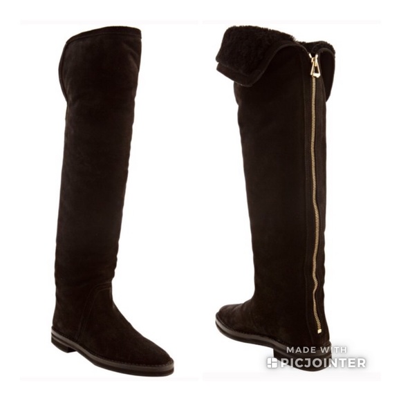 jimmy choo shearling lined boots